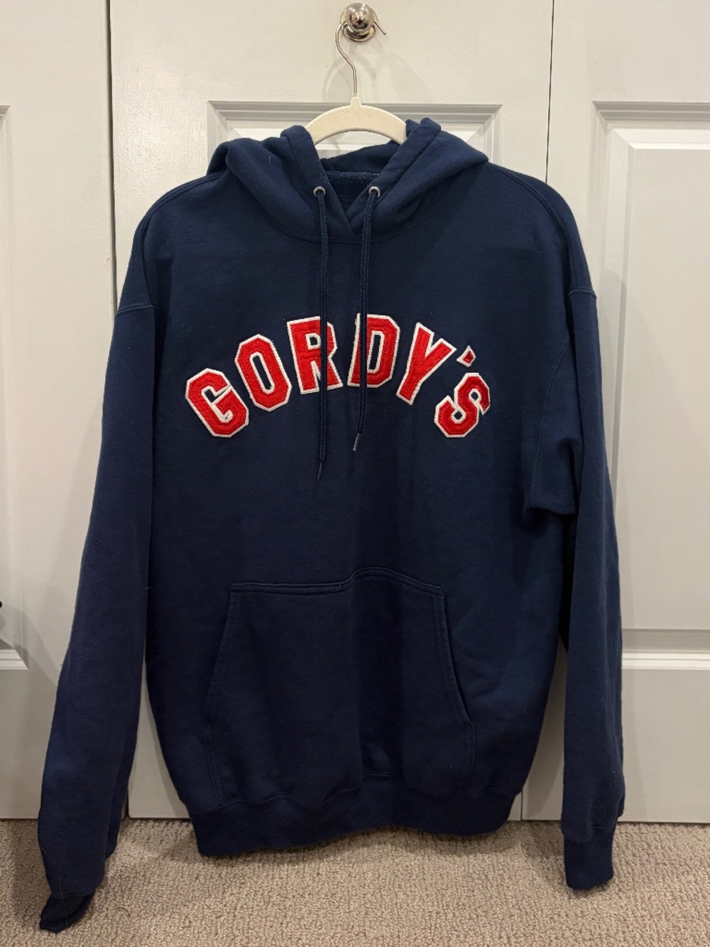 Gordy's CD Pullover Hoodie Navy with Red lettering